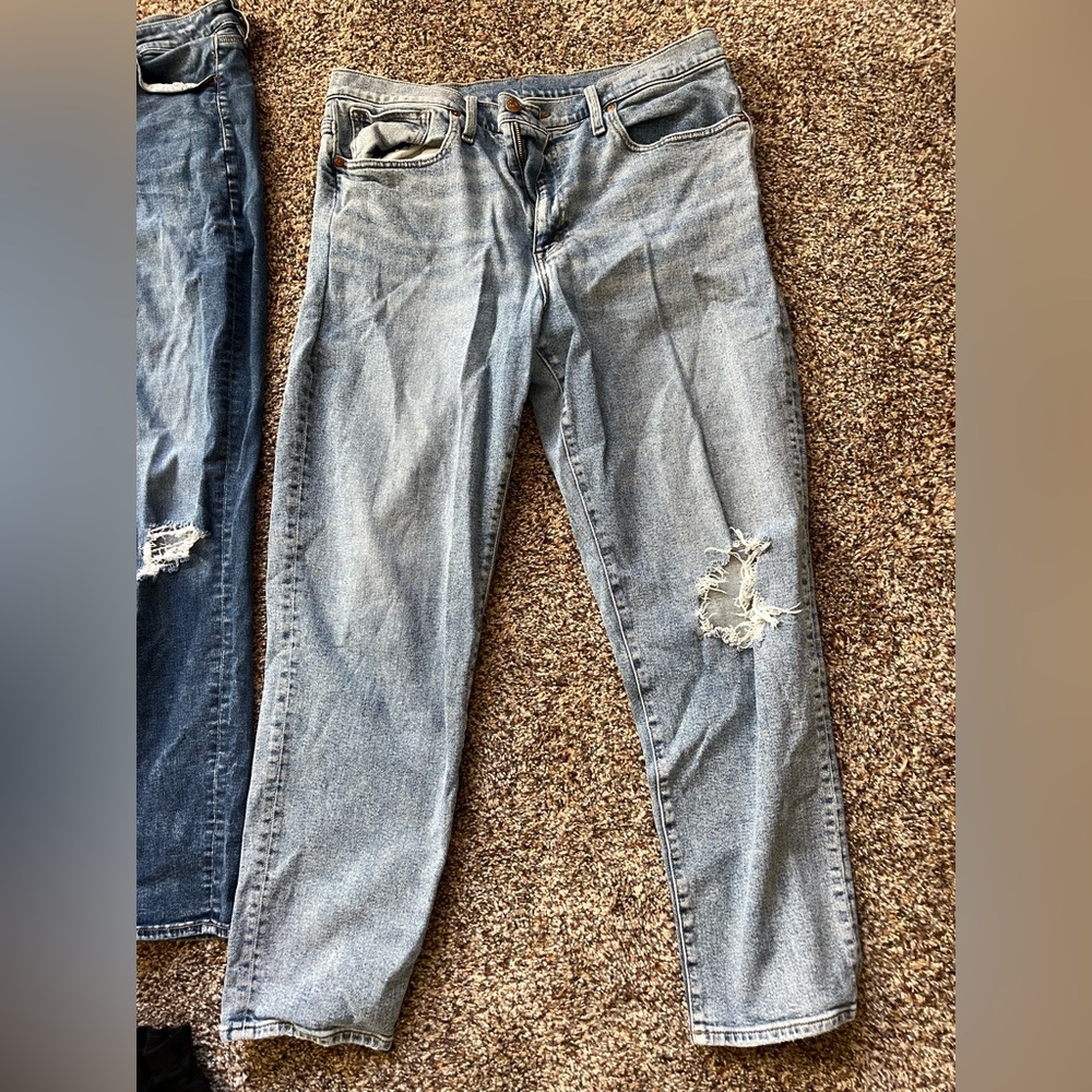 Madewell 33T Women's Distressed Light Blue Straight Leg Jeans